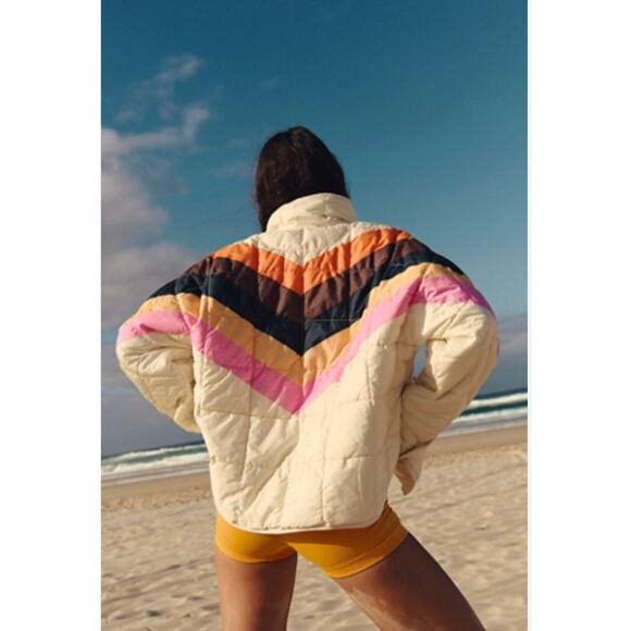 Free People Jackets & Blazers - Free People Pippa Printed Packable Puffer Jacket Medium NEW